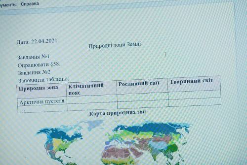 Таблиця природні зони Землізаповніть будь ласка)