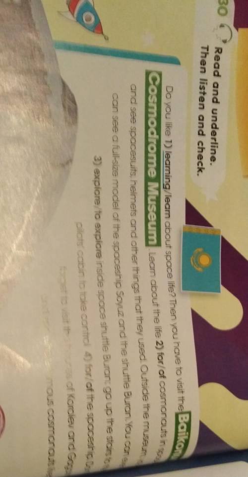 30Read and underline.Then listen and check.