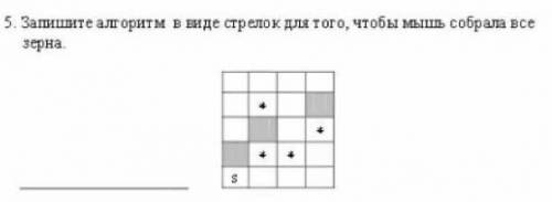 5. Запишите аш оритм в виде стрелок для того, чтобы мышь собрала всезерна.
