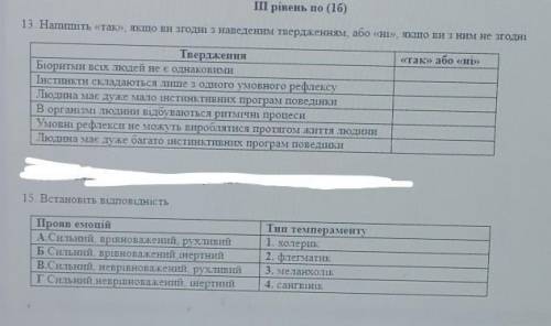 Біологія 8 клас 13 і 15 питання 