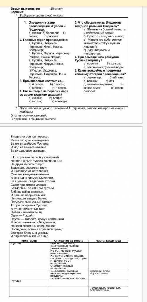 СОР ПО РУССКОЙ ЛИТЕРАТУРЕ 4 ЧЕТВЕРТЬ Класс