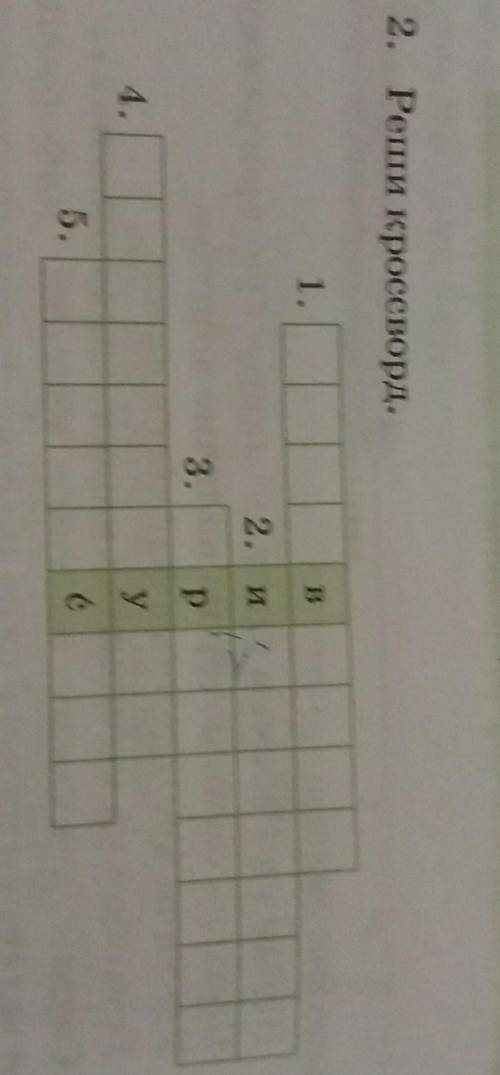2. Реши кроссворд.B1.2. и3.ру4.с5