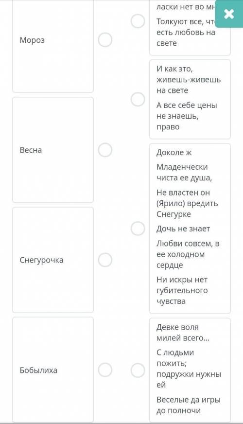 Как характеризуют снегурочку её окружающие соотнесите цитаты с героями к которым они принадлежат