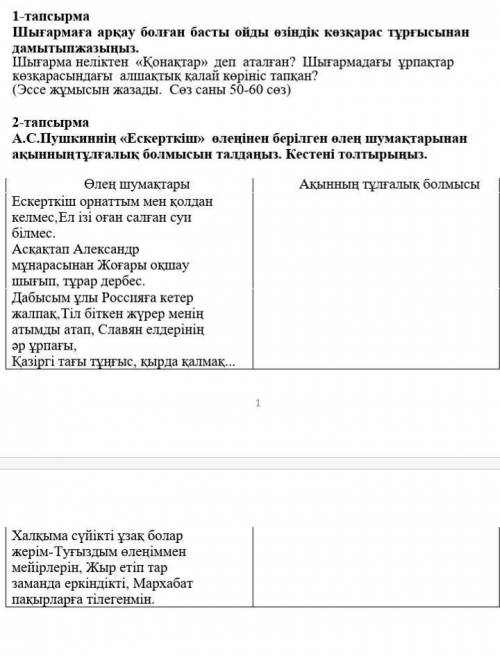 А.С Пушкиннің ескерткіш өлеңін берілген өлең шумақтарынаң ақынның тулғалық болмасын талдаңыз 