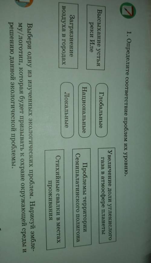 Выбери одну из изученных экологических проблем. Нарисуй эмбле- му/ логотип, которая будет призывать
