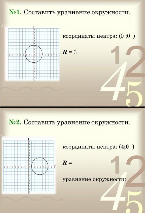 Составить уравнение окружности.! 