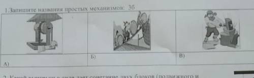Запишите название простых механизмов