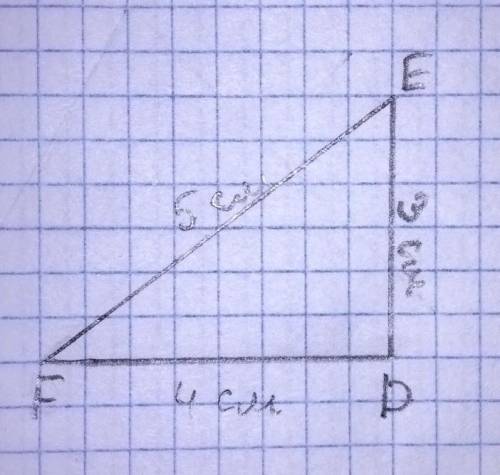 Побудуйте трикутник DEF у якому DE=3 см DF=4 см EF=5 смна рисунку ответ ^^