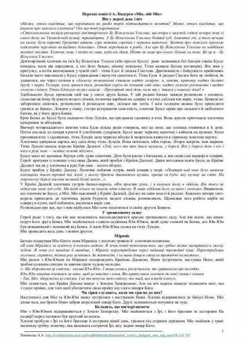 Переказ епізоду міо мій міо​