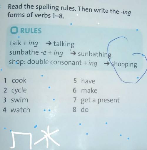 Read the spelling rules.Then write the-ing forms of verbs1-8