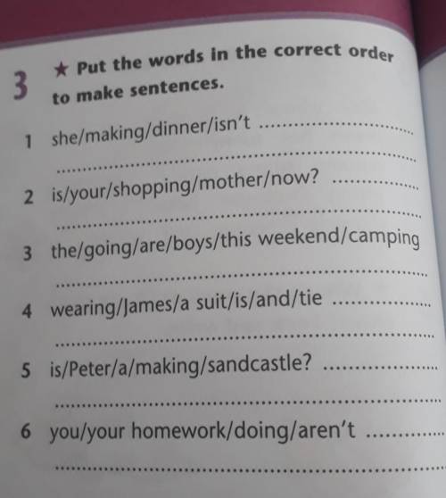 Put the words in the correct order to make sentences
