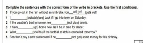 Complete the sentences with the correct form of the verbs in brackets. use the first conditional и