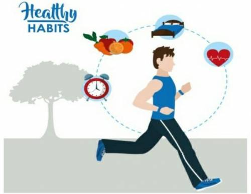 Writing Task 2. Look at the picture. Write a three- paragraph essay about healthy habits and their