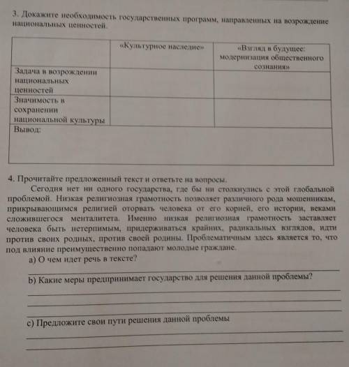Докажите необходимость государственных программ, направленных на возрождение национальных ценностей