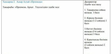 Прописка..Архат.. Тәуелсіздік әдеби эссе КЕРЕК 