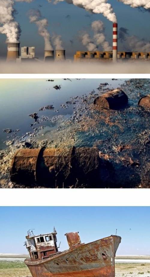По рисунку 1,2 и 3 назовите экологические проблемы Казахстана. нужно