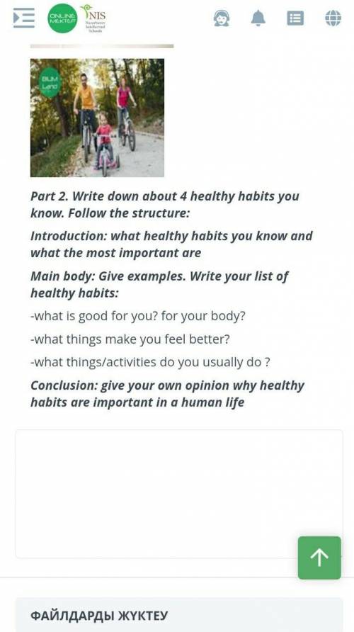 Summative assessment for the unit “Healthy habits?