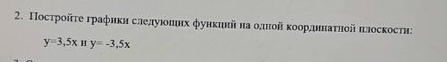 Постройте графики следующих функций на одной координатной плоскости Y равно 3/5 X и Y равно - 3/5 X