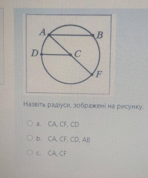 Назвіть радіуси, зображені на малюнку