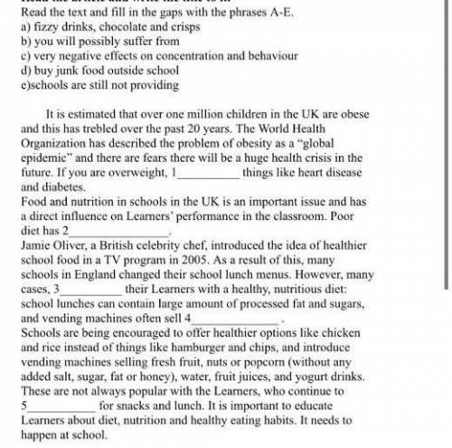Read the text and fill in the gaps with phrases A-E. !