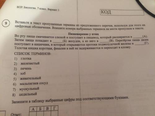 Биология впр, за правильный ответ