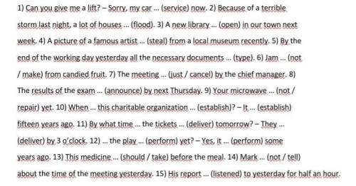 Task 3. Put the verbs in brackets into the correct passive form.