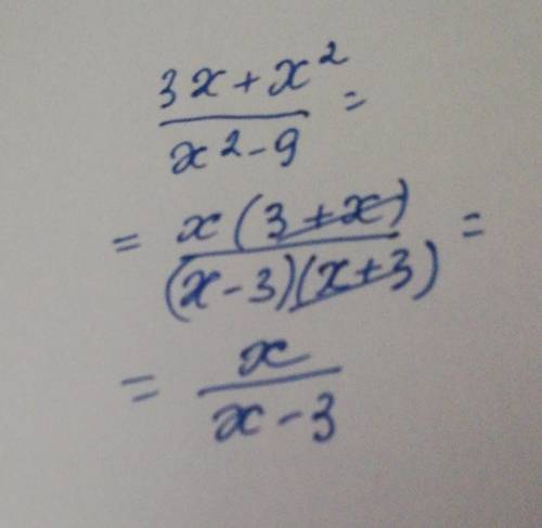 Спростіть дріб:3х+х²/х²-9​