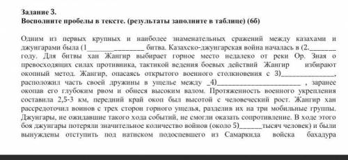 Задание 3 Восполните проблему в тексте (результаты заполните в таблице) ( )​