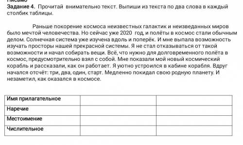 Прочитай внимательно текст. Выпиши из текста по два слова в каждый столбик таблицы :(​