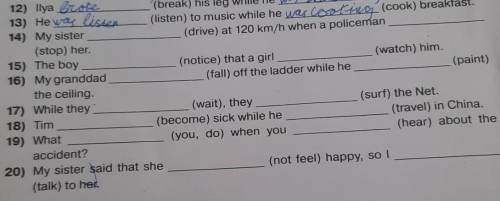Complete the sentence using past simple or past continuous 