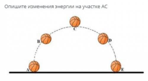 Опишите изменения энергии на участке AC