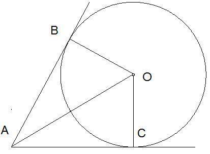 Дано: ∢ OAC = 20°. Вычисли: ∢ ABO = ? °; ∢ AOC = ? °.