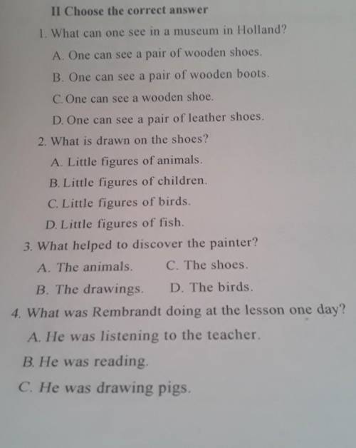 II Choose the correct answer