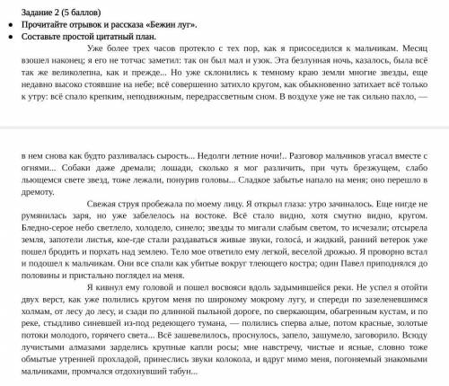 Сделайте цитатный план, под текстом