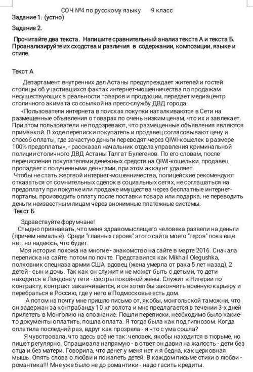 Соч по русскому языку 9 класс.