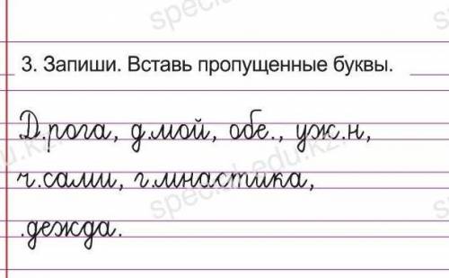 3. Запиши. Вставь пропущенные буквы. ​