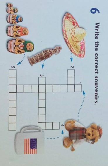 6 Write the correct souvenirs.12435 заранее 