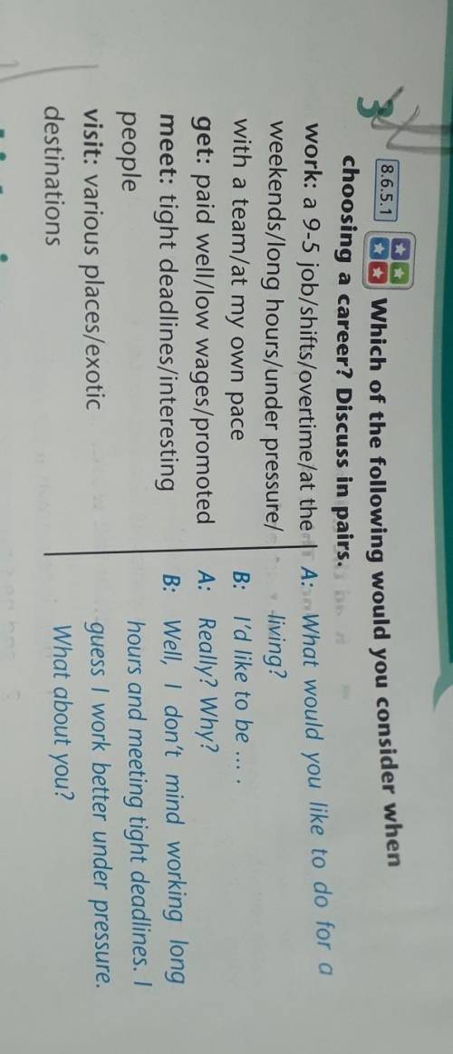 Which of the following would you consider when choosing a career? Discuss in pair 