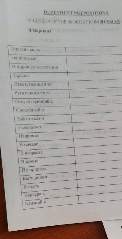 Написать глагол с предлогом