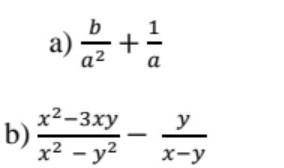 Выполни сложение и вычитание дробей: b/a²+1/ax²-3xy/x²-y²-y/x-y
