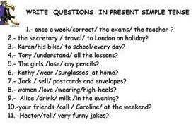 Write questions in present simle tense 