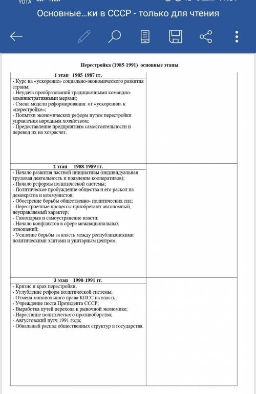 нужно, заполнить таблицу 