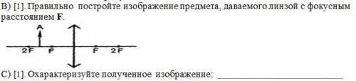 Правильно постройте изображение предмета, даваемого линзой с фокусным расстоянием F.