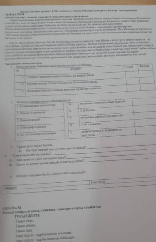 Соч по казахсому 6 класс 4 четверть 2 тапсырма и 3