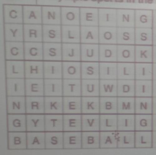 Find six Olympic sports in the wordsquare. 