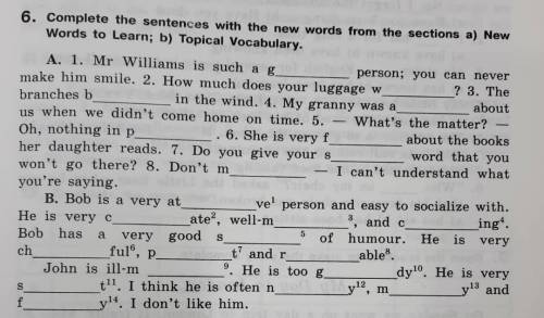Complete the sentences with the new words from the sections: a) New Words to Learn; b) Topical Vocab
