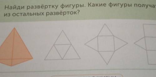 28 304:2465Найди развёртку фигуры. Какие фигуры получатсяиз остальных развёрток?
