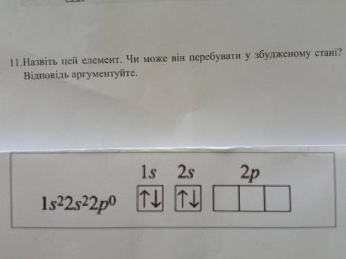 Назвіть цей елемент. Чи може він перебувати у збудженому стані? Відповідь аргументуйте?