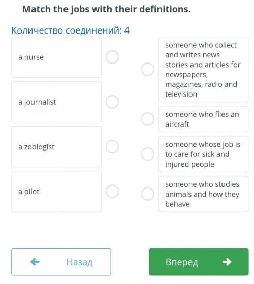 Match the jobs with the definitions​