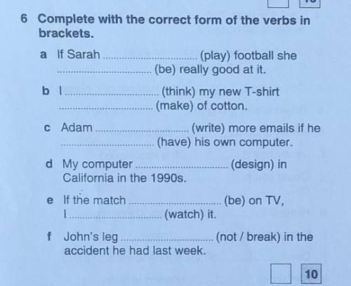 Complete with the correct form of the verbs in brackets